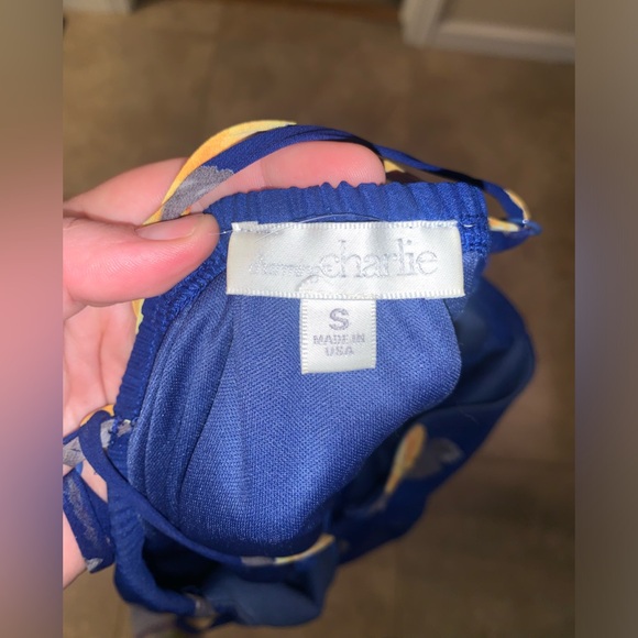 🌼💙Charming Charlie Blue and Yellow Floral Mini Dress - Adjustable Straps - - Picture 9 of 15